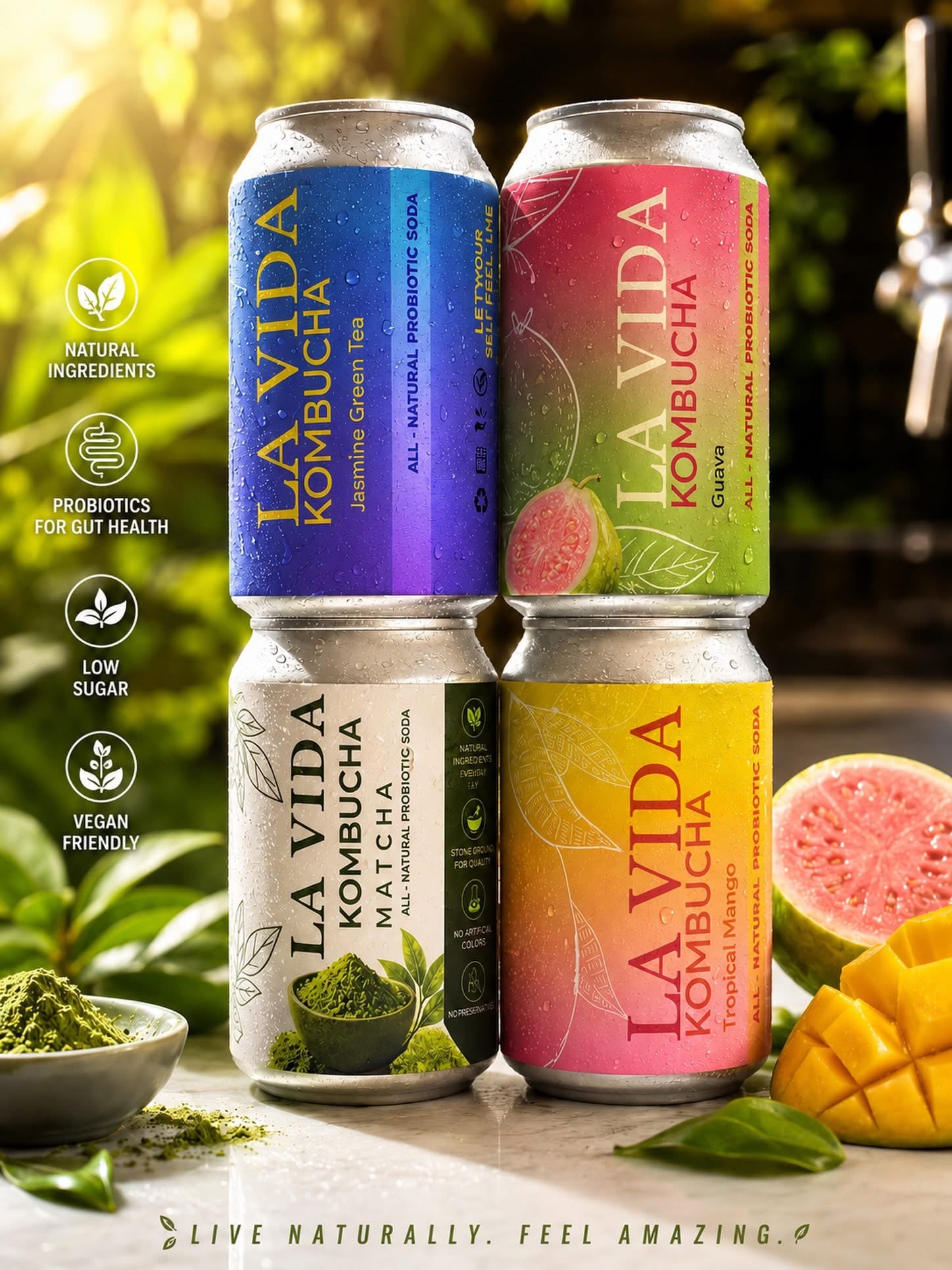 La Vida Guava Kombucha
